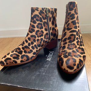 J. Crew Leopard Calf Fur Booties